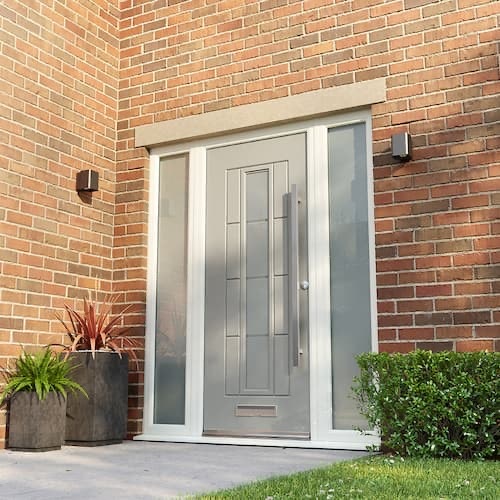 Exterior dark rock doors